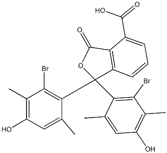 1,1-Bis(6-bromo-4-hydroxy-2,5-dimethylphenyl)-1,3-dihydro-3-oxoisobenzofuran-4-carboxylic acid Struktur