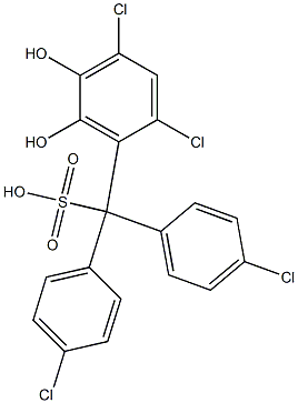 (2,4-Dichloro-5,6-dihydroxyphenyl)bis(4-chlorophenyl)methanesulfonic acid Struktur