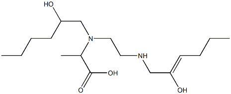 2-[N-(2-Hydroxyhexyl)-N-[2-(2-hydroxy-2-hexenylamino)ethyl]amino]propionic acid Struktur