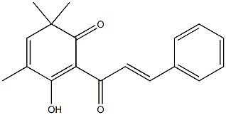 3-Hydroxy-4,6,6-trimethyl-2-[(E)-1-oxo-3-phenyl-2-propenyl]-2,4-cyclohexadien-1-one Struktur