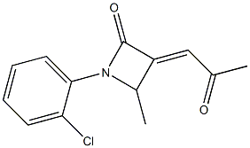 (E)-3-(2-Oxopropylidene)-4-methyl-1-(2-chlorophenyl)azetidin-2-one Struktur