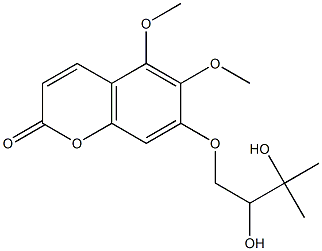 5-Methoxy-6-methoxy-7-(2,3-dihydroxy-3-methylbutoxy)coumarin Struktur