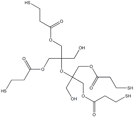 Bis(3-mercaptopropanoic acid)[2,4-bis(hydroxymethyl)-2,4-bis[(3-mercapto-1-oxopropoxy)methyl]-3-oxapentane]-1,5-diyl ester Struktur