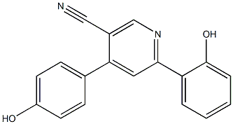 2-(2-Hydroxyphenyl)-4-(4-hydroxyphenyl)pyridine-5-carbonitrile Struktur