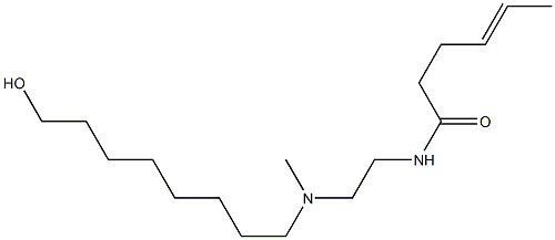 N-[2-[N-(8-Hydroxyoctyl)-N-methylamino]ethyl]-4-hexenamide Struktur