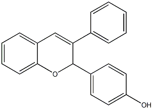 2-[4-Hydroxyphenyl]-3-phenyl-2H-1-benzopyran Struktur