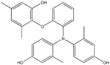 N,N-Bis(4-hydroxy-2-methylphenyl)-2-(6-hydroxy-2,4-dimethylphenoxy)benzenamine Struktur