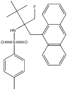 9-[2-(Fluoromethyl)-2-tert-butyl-2-(tosylamino)ethyl]anthracene Struktur