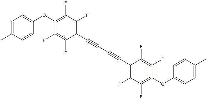 1,4-Bis(4-(4-methylphenoxy)-2,3,5,6-tetrafluorophenyl)-1,3-butadiyne Struktur