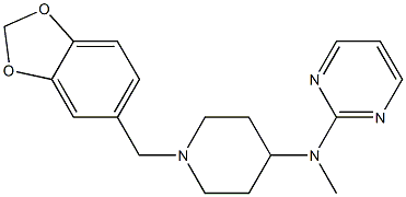 5-[4-[N-(2-Pyrimidinyl)-N-methylamino]piperidinomethyl]-1,3-benzodioxole Struktur