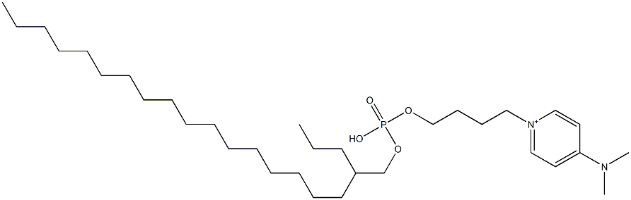 4-Dimethylamino-1-[4-[(3-hexadecyl-2-propylpropoxyphosphonyl)oxy]butyl]pyridinium Struktur