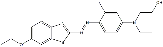 6-Ethoxy-2-[2-methyl-4-(N-ethyl-2-hydroxyethylamino)phenylazo]benzothiazole Struktur