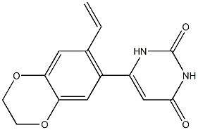 6-[(7-Ethenyl-2,3-dihydro-1,4-benzodioxin)-6-yl]pyrimidine-2,4(1H,3H)-dione Struktur