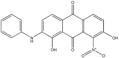 2-Anilino-1,7-dihydroxy-8-nitroanthraquinone Struktur