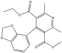 2,6-Dimethyl-4-[2,3-methylenebis(oxy)phenyl]-3,5-pyridinedicarboxylic acid 3-methyl 5-ethyl ester Struktur