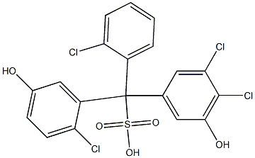 (2-Chlorophenyl)(2-chloro-5-hydroxyphenyl)(3,4-dichloro-5-hydroxyphenyl)methanesulfonic acid Struktur