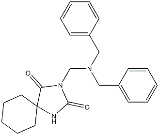 3-[(Dibenzylamino)methyl]-2,4-dioxo-1,3-diazaspiro[4.5]decane Struktur