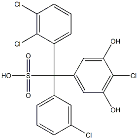 (3-Chlorophenyl)(2,3-dichlorophenyl)(4-chloro-3,5-dihydroxyphenyl)methanesulfonic acid Struktur