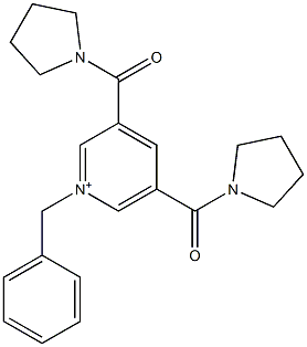 1-Benzyl-3,5-bis[(pyrrolidin-1-yl)carbonyl]pyridinium Struktur