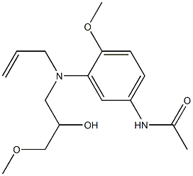 3'-(N-Allyl-2-hydroxy-3-methoxypropylamino)-4'-methoxyacetanilide Struktur