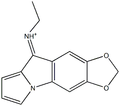 6,7-(Methylenebisoxy)-N-ethyl-9H-pyrrolo[1,2-a]indol-9-iminium Struktur