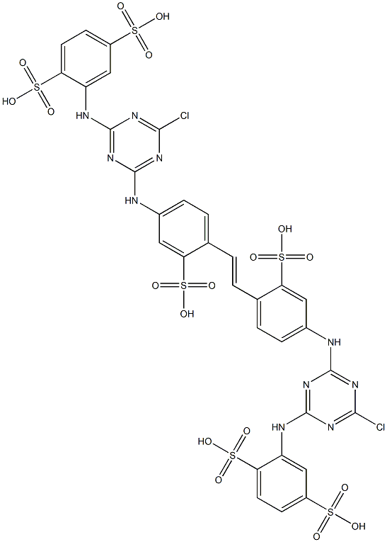 4,4'-Bis[4-chloro-6-(2,5-disulfoanilino)-1,3,5-triazin-2-ylamino]-2,2'-stilbenedisulfonic acid Struktur