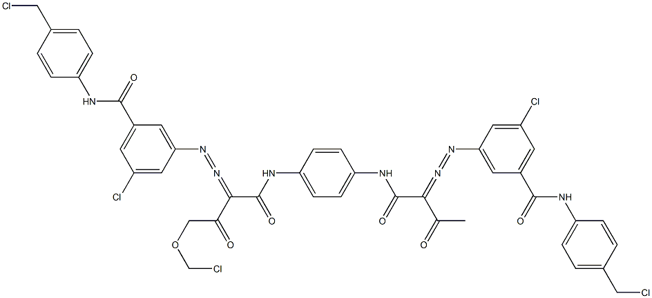 3,3'-[2-(Chloromethoxy)-1,4-phenylenebis[iminocarbonyl(acetylmethylene)azo]]bis[N-[4-(chloromethyl)phenyl]-5-chlorobenzamide] Struktur