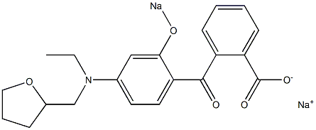 o-[4-[N-Ethyl-N-(tetrahydrofuran-2-ylmethyl)amino]-2-sodiooxyphenylcarbonyl]benzoic acid sodium salt Struktur