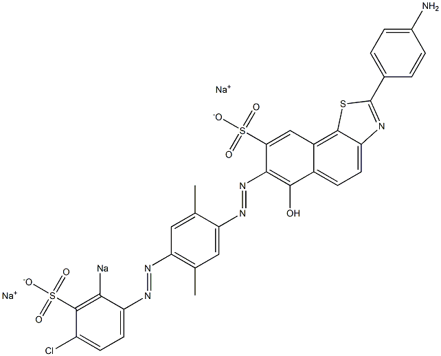 2-(4-Aminophenyl)-7-[[4-[(4-chloro-2-sodiosulfophenyl)azo]-2,5-dimethylphenyl]azo]-6-hydroxynaphtho[2,1-d]thiazole-8-sulfonic acid sodium salt Struktur