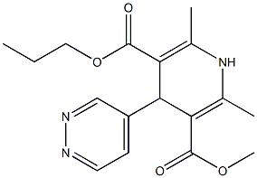 1,4-Dihydro-2,6-dimethyl-4-(4-pyridazinyl)pyridine-3,5-dicarboxylic acid 3-methyl 5-propyl ester Struktur