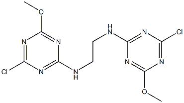 N,N'-Bis(4-chloro-6-methoxy-1,3,5-triazin-2-yl)ethane-1,2-diamine Struktur