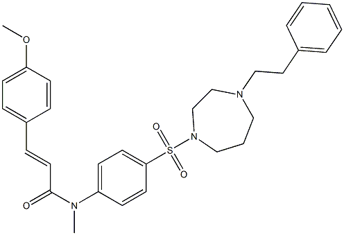 N-Methyl-4-methoxy-N-[4-[4-(2-phenylethyl)-1,4-diazacycloheptan-1-ylsulfonyl]phenyl]-trans-cinnamamide Struktur