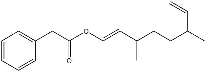 Phenylacetic acid 3,6-dimethyl-1,7-octadienyl ester Struktur