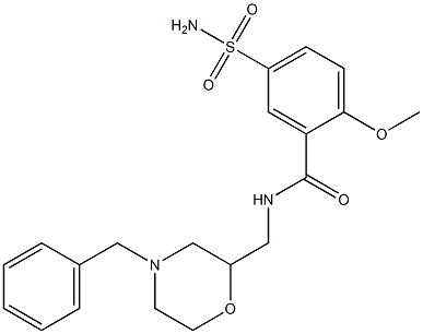 N-(4-Benzylmorpholin-2-ylmethyl)-5-aminosulfonyl-2-methoxybenzamide Struktur