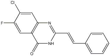 2-[(E)-2-Phenylethenyl]-7-chloro-6-fluoroquinazolin-4(3H)-one Struktur