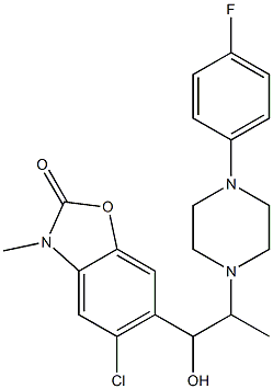 5-Chloro-3-methyl-6-[2-[4-[4-fluorophenyl]piperazin-1-yl]-1-hydroxypropyl]benzoxazol-2(3H)-one Struktur