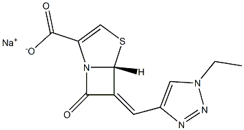 (5R,6Z)-6-[[1-Ethyl-1H-1,2,3-triazol-4-yl]methylene]-7-oxo-4-thia-1-azabicyclo[3.2.0]hept-2-ene-2-carboxylic acid sodium salt Struktur