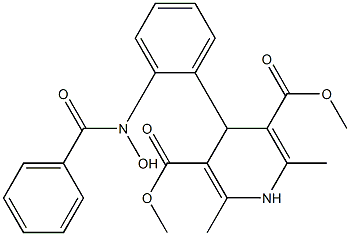 1,4-Dihydro-2,6-dimethyl-4-[2-[benzoyl(hydroxy)amino]phenyl]pyridine-3,5-dicarboxylic acid dimethyl ester Struktur