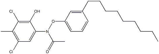 2-(3-Nonylphenoxyacetylamino)-4,6-dichloro-5-methylphenol Struktur