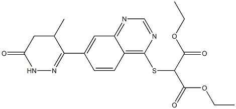 2-[7-[(2,3,4,5-Tetrahydro-5-methyl-3-oxopyridazin)-6-yl]quinazolin-4-ylthio]propanedioic acid diethyl ester Struktur