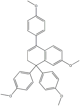 1,2-Dihydro-7-methoxy-1,1,4-tris(4-methoxyphenyl)naphthalene Struktur