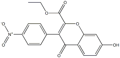 7-Hydroxy-4-oxo-3-(4-nitrophenyl)-4H-1-benzopyran-2-carboxylic acid ethyl ester Struktur