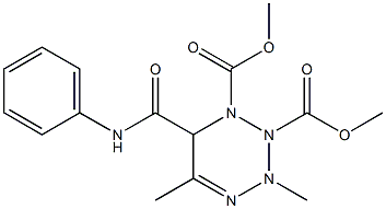 3,5-Dimethyl-6-(phenylcarbamoyl)-1,2,3,4-tetrazine-1,2(3H,6H)-dicarboxylic acid dimethyl ester Struktur