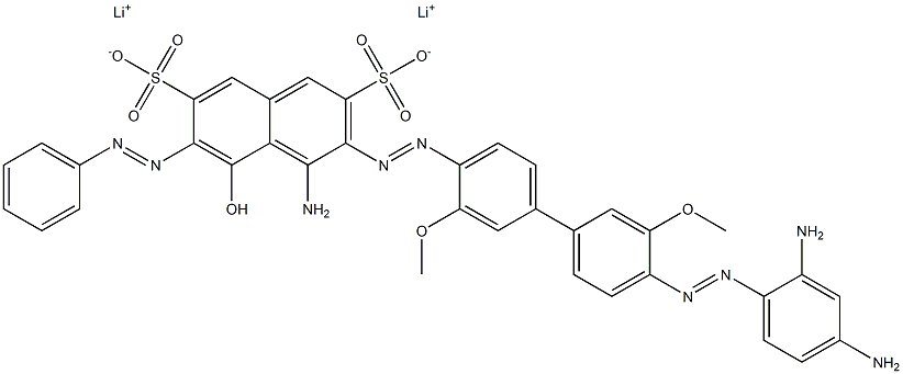 3-[4'-(2,4-Diaminophenylazo)-3,3'-dimethoxy-4-biphenylylazo]-6-(phenylazo)-4-amino-5-hydroxy-2,7-naphthalenedisulfonic acid dilithium salt Struktur