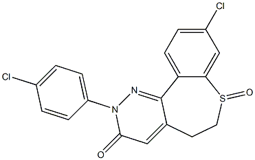 9-Chloro-2-(4-chlorophenyl)-5,6-dihydro[1]benzothiepino[5,4-c]pyridazin-3(2H)-one 7-oxide Struktur