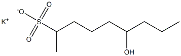 6-Hydroxynonane-2-sulfonic acid potassium salt Struktur