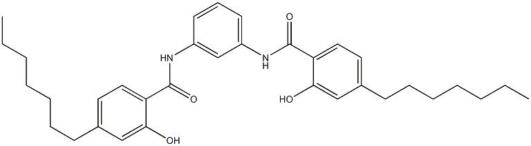 N,N'-Bis(4-heptylsalicyloyl)-m-phenylenediamine Struktur