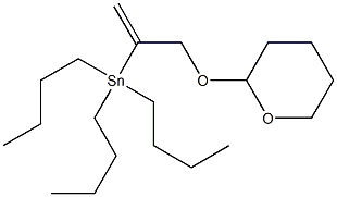 [1-Methylene-2-(tetrahydro-2H-pyran-2-yloxy)ethyl]tributylstannane Struktur