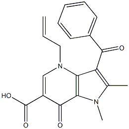 3-Benzoyl-4,7-dihydro-1,2-dimethyl-4-(2-propenyl)-7-oxo-1H-pyrrolo[3,2-b]pyridine-6-carboxylic acid Struktur