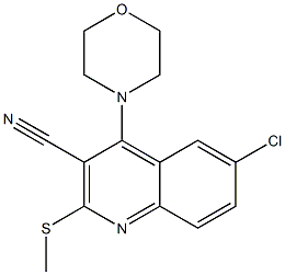 6-Chloro-4-morpholino-2-(methylthio)quinoline-3-carbonitrile Struktur